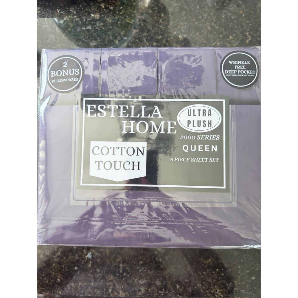Bamboo Six Piece Queen Size Sheet Set In Deep Purple Brand New In Package
